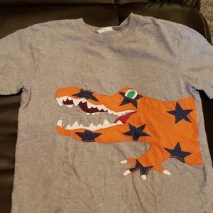 Mini Boden Grey Alligator Applique Shirt boys 7 8